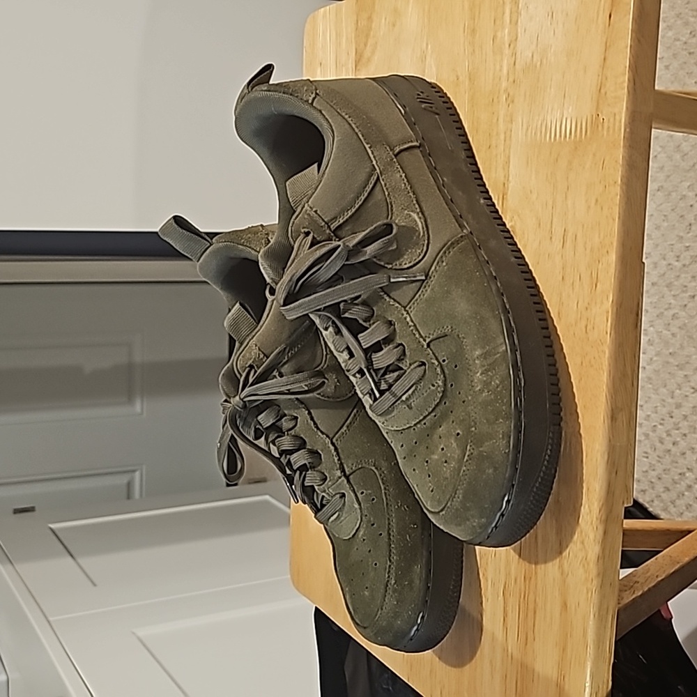 Nike air force 1, low canvas, medium olive, size 11.